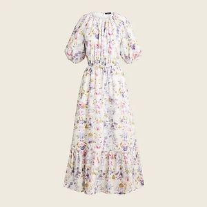 Flora Obscura X J.Crew side cutout dress in kaleidoscope floral